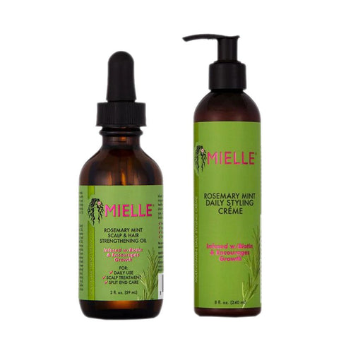 Mielle Organics Strengthening Oil Mint Multivitamin Daily Styling Crème Set